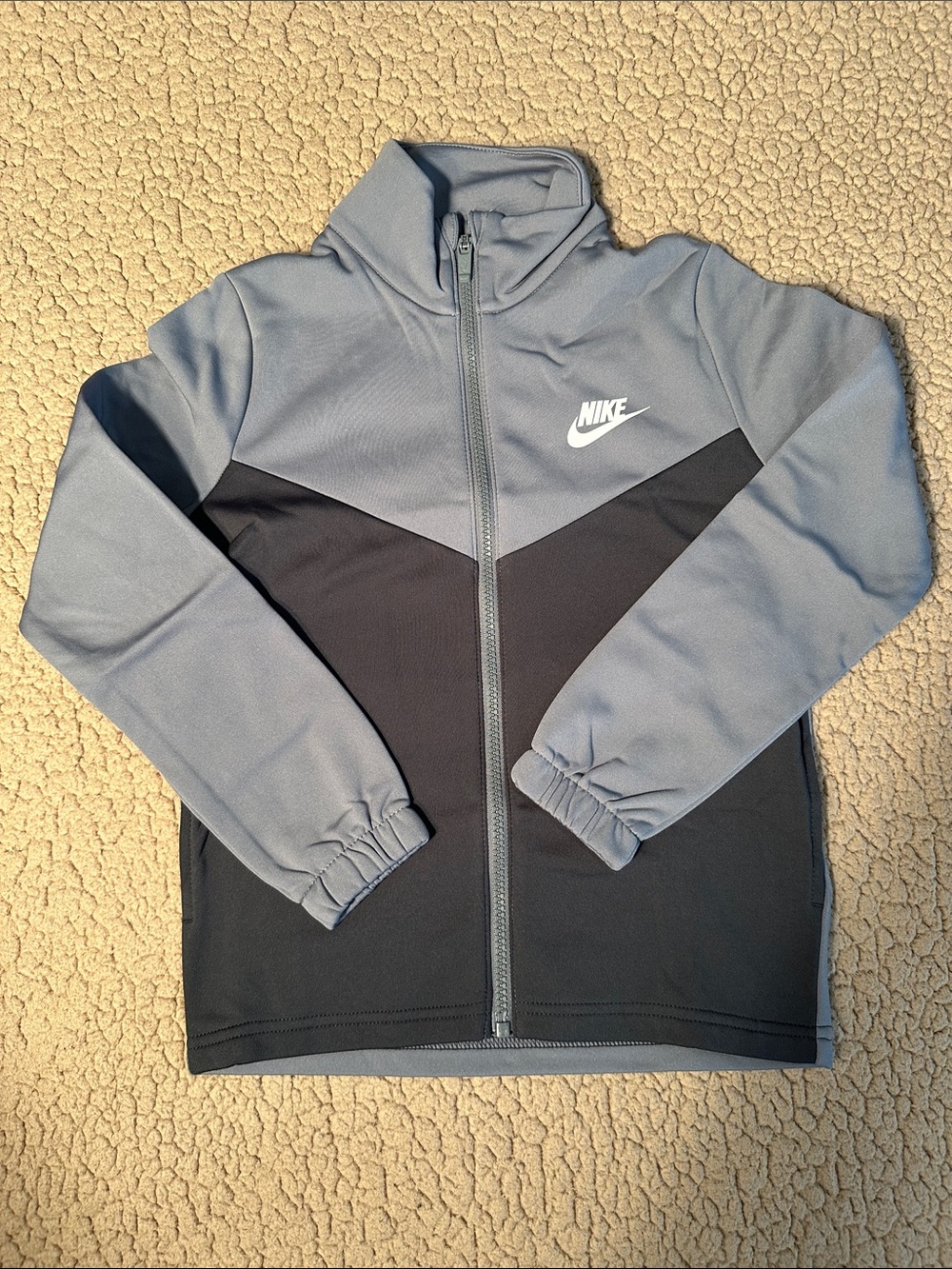 Nike Kids' Blue and Black Zip Front Track Jacket